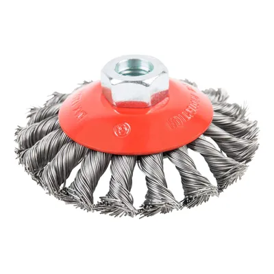 Produktbild von STIER Kegelbürste, Ø 100 mm, M14, 0,5 mm, gezopft, Stahl, Wildkrautbürste, Unkrautbürste, Freischneider