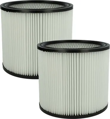 Produktbild von vhbw 2x Faltenfilter Ersatz für ShopVac 90304, 903-04-00, 126282903041, 903-04, 026282290038 für Staubsauger - Patronenfilter Schwarz Weiß Abwaschbar