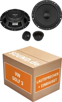 Produktbild von Lautsprecher Boxen Einbaupaket Armaturenbrett Crunch DSX6.2E passend für VW Golf 3 Kompakt + 4/5 türig | Set für zwei Türen