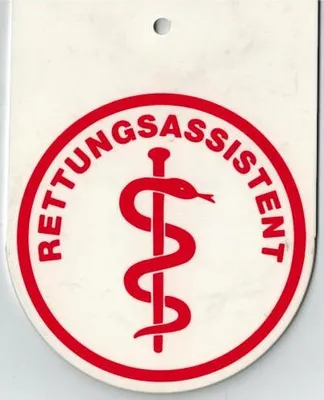 Produktbild von Hinweisschild f. Rückspiegel im Auto - RETTUNGSASSISTENT - Gr. 8x10,5cm - 308045/3 weiß incl. Saugnapf
