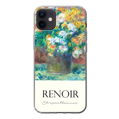 Produktbild von MuchoWow® Handyhülle Schutzhülle Hülle für iPhone 12 mini Renoir - Chrysantheme - Gemälde Silikon Softcase Handy Hülle - Bild