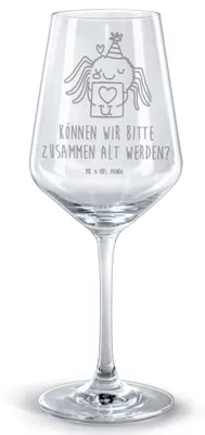Produktbild von Mr. & Mrs. Panda glas für rotwein Spinne Agathe Brief - Transparent - Geschenk, Verliebt, Kelch, Weinglas, Liebespaar, graviertes, Ich Liebe Dich, Rotweinglas mit Gravur