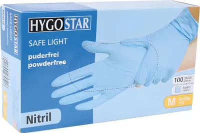 Produktbild von HYGONORM Nitril-Handschuh "SAFE LIGHT" M blau 100 Stück