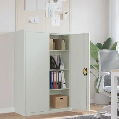 Produktbild von The Living Store Aktenschrank 90×40×140 cm Stahl Grau