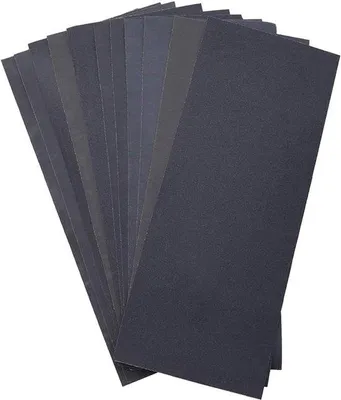 Produktbild von Schleifpapier Set (12 Stück) Nass & Trocken - Schleifen und Polieren für Holz, Metall, Stein und Lack
