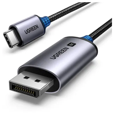 Zdjęcie produktu dla Kabel Przewód Audio Video Usb-C - Displayport 8K Hdr Hdcp2.3 Earc 1M Szary