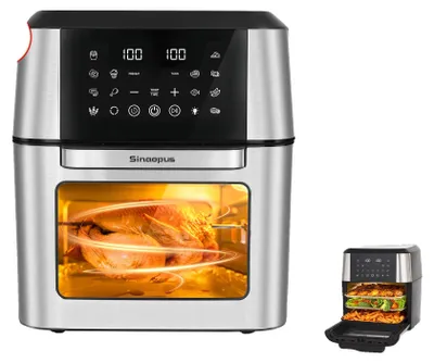 Produktbild von Heißluftfritteuse, 12L Kapazität, Touch-Steuerung, Schwarz, EU