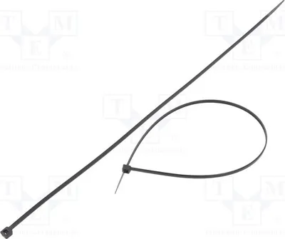 Produktbild von 100x Kabelbinder L: 370mm W: 3,6mm 177N schwarz   Ømax: 102mm FIX-S-3.6X370/BK Kabel