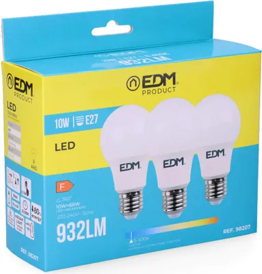 Image de Kit 3 Ampoules Led E27 10w Froide éclairage Led Puissant Et économique - Edm