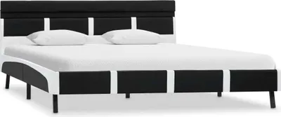 Produktbild von vidaXL Bett mit LED-Beleuchtung ohne Matratze Schwarz 120x200 cm