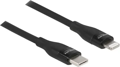 Produktbild von Delock Daten- und Ladekabel USB Type-C zu Lightning für iPhone, iPad und iPod schwarz 1 m MFi