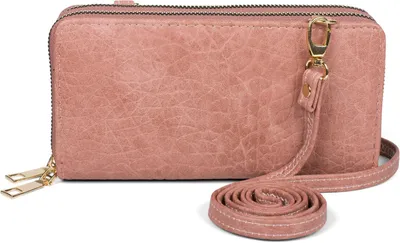 Produktbild von styleBREAKER Damen 2 in 1 Mini Bag Umhängetasche mit genarbter Oberfläche, Geldbörse, Handytasche, Schultertasche 02012364