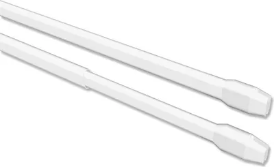 Produktbild von Interdeco Scheibenstangen, 2 Stück, Weiß, 60-100 cm, Metall-Teleskopstange mit Kunststoff-Endkappen, mit Schraubhaken, für leichte Scheibengardinen & Panneaux, Montage im Fensterfalz, Innenbereich