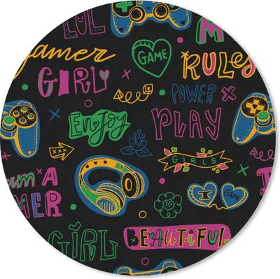 Produktbild von MuchoWow® Mauspad Mousepad Teens - Gaming - Kopfhörer - Muster 30x30 cm - Mousepads - Maus Mat - Pad - Mausunterlage - Tischunterlage - Schreibtischmatten