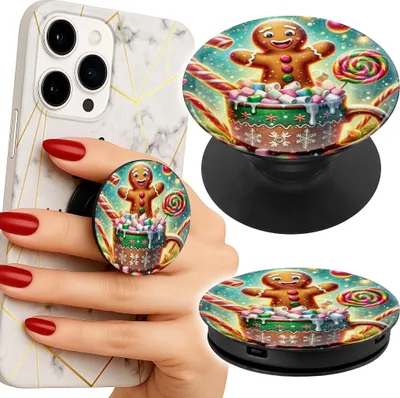 Zdjęcie produktu dla Uchwyt Do Telefonu Popsocket Na Palce/Stojak Piernik Pierniki Świąteczne