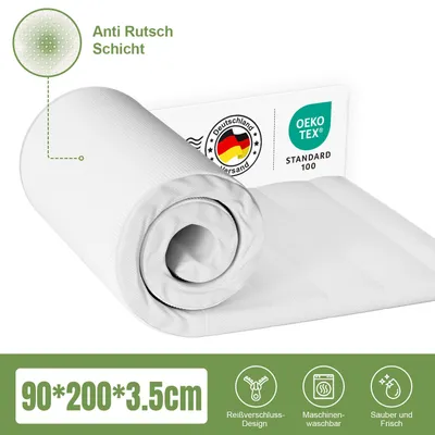 Produktbild von Hiazurm Matratzentopper 90x200, ergonomische Kaltschaum Topper, matratzen topper, Matratzenauflage, 3.5cm, für alle Matratzen und Betten
