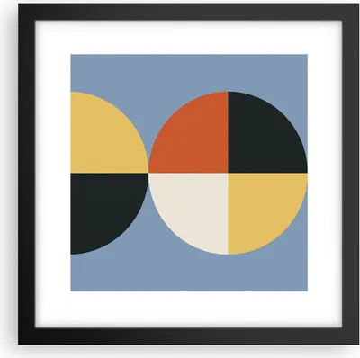 Produktbild von Gerahmtes Poster - Schwarzer Rahmen - Stück Geometrisch Rad - 30x30 cm - Wand Bild - Wanddeko - Wandbilder - Kunstposter - Wandposter - Bilderrahmen - Bilder - Kunstdruck - P2BAC30x30-4771