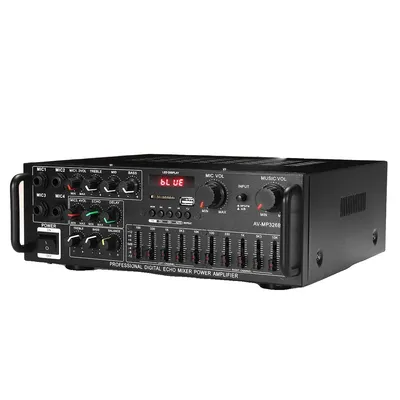 Produktbild von Bluetooth Stereo-Verstärker, 2000W Spitzenleistung, 1200W Nennleistung, 20 Kanal-Konfiguration, USB/SD-Unterstützung, kompakte Größe 26x29x10cm