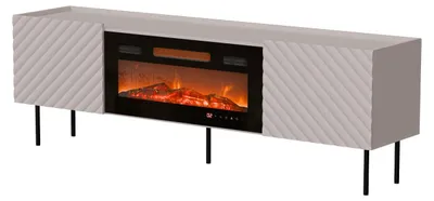Produktbild von MIRJAN24 TV-Lowboard Lucca 180 2D mit Kamin, RTV Schrank mit zwei Drehtüren, TV-Schranke, Wohnzimmer (Farbe: Cashmere)