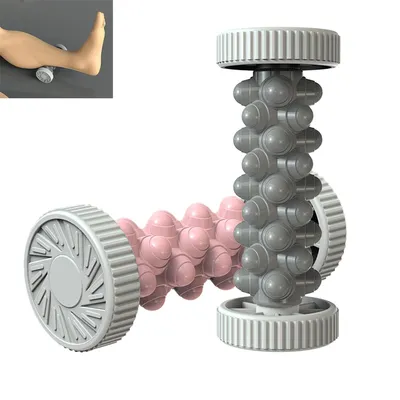 Produktbild von 2er-Pack Fußmassage-Rollen,Tragbare Doppel-Fußmassage-Roller aus Gummi,zur Linderung von Plantarfasziitis,Fußgewölbe-,Fersensporn-&Muskelbeschwerden