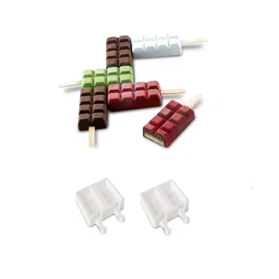 Produktbild von SILIKOMART 4er SET EISFORMEN Silikon Eisförmchen Eismaker Eis am Stiel Neu