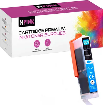 Produktbild von Druckerpatronen für Canon CLI-551C Cyan IP7200 7250 8750 MG5400 5450 6420 7100 Series