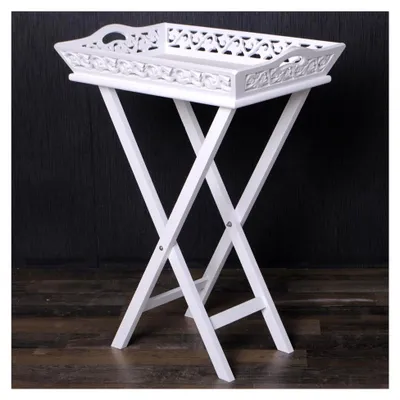 Produktbild von Tabletttisch Nadja Weiß Klapptisch Ablage Shabby Chic