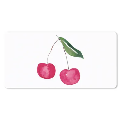 Produktbild von MuchoWow® Schreibtischunterlage Kirsche - Aquarell - Weiß 80x40 cm - XXL Mauspad - Gaming Mauspad