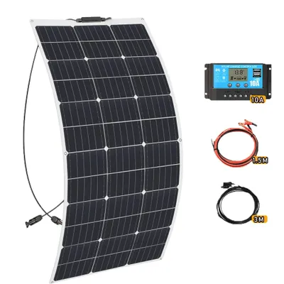 Obrázek produktu pro Flexibilní sada solárních panelů, vysoká účinnost 21,8 %, více možností výkonu (100 W/200 W/300 W), 100W sada solárních panelů