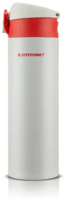 Image de ROTPUNKT Bouteille d'eau FlaskStar, modèle tubulaire, blanche, 0,5 litre