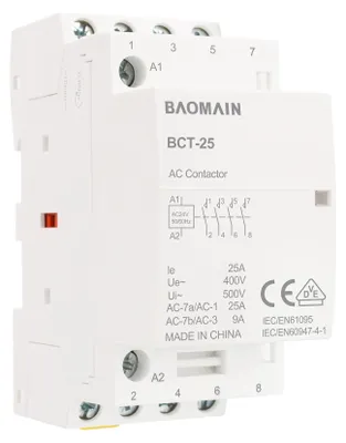 Wechselstrom-Schütz 4-polig NO 25A AC 24V DIN-Schiene