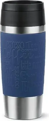 Obrázok produktu pre Tefal Travel Mug Classic N2020310, Čierna, Modrá, Nerezová oceľ, Silikón, Nerezová oceľ, Polypropylén (PP), 4 h, 8 h