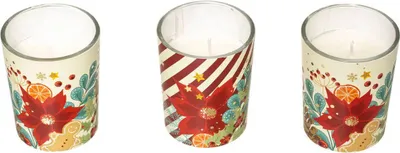 Produktbild von Duftkerzen mit Weihnachtsmotiv, Ø 5 cm, 3er-Set