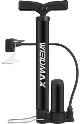 Productafbeelding van Mini fietspomp, draagbare vloerpomp met Presta- en Schraderventiel, 120 PSI, zwart