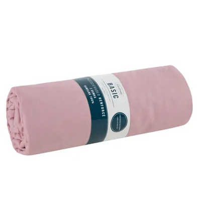 Zdjęcie produktu dla Prześcieradło z gumką Basic 180x200 +30 cm bawełna pudrowy róż