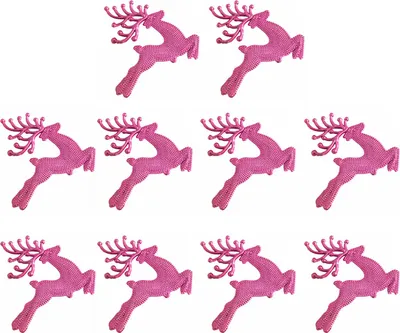 Produktbild von 10 Stück Rentier-Hängeornamente aus Kunststoff, glitzernde Elch-Weihnachtsbaumdekorationen, Weihnachtsgeschenke