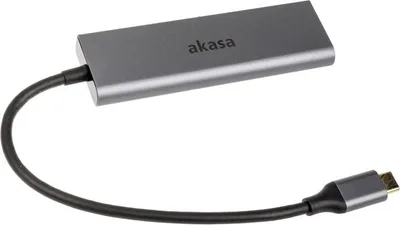 Obrázek produktu pro Akasa AK-CBCA25-18BK, USB 3.2 Gen 1 (3.1 Gen 1) Type-C, USB 3.2 Gen 1 (3.1 Gen 1) Type-A, 5000 Mbit/s, Šedá, Hliník, Polyvinylchlorid (PVC)