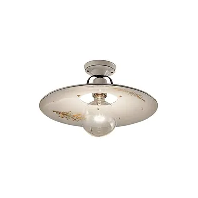 Zdjęcie produktu dla Klasyczna Lampa Sufitowa Bologna Metalowa I Ceramiczna Czarna Cieniowana Miedziana 24Cm 1 Światło E27