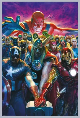 Produktbild von Avengers - Poster - 10 by Axel Ross + Wechselrahmen, Shinsuke® Maxi Kunststoff silber, Acryl-Scheibe