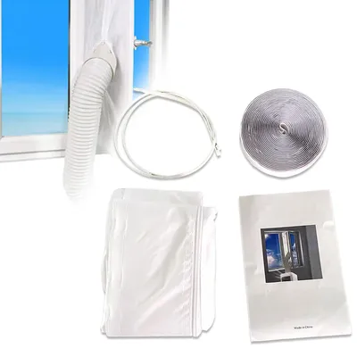 A collection of items for sealing a window for a portable air conditioner or dryer.