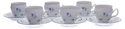 Produktbild von Thun 1794 Bernadotte, Tassen und Untertassen 240 ml, blaue Rosen, Thun, 6 Stück