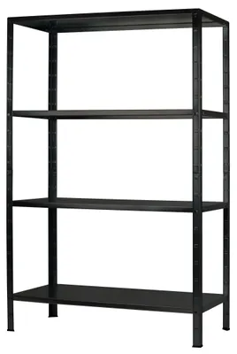 Produktbild von SCHULTE Regalwelt Steckregal mit 4 PowerMAX Fachböden, 65 kg Tragkraft, 190x100x40 cm (HxBxT), schwarz-Struktur, Lagerregal, Werkstattregal