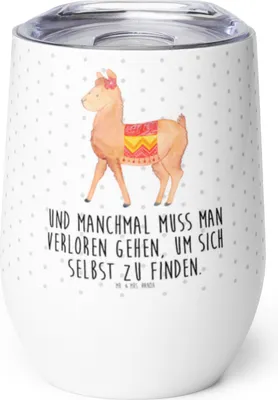 Produktbild von Mr. & Mrs. Panda Thermo Becher Alpaka Stolz - Weiß - Geschenk, Thermobecher, kaffee tasse, Lama, Edelstahlbecher, thermosbecher, glühweinbecher