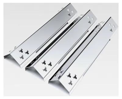 Produktbild von Gasgrill Brennerabdeckung aus Edelstahl für Jamestown Knox 3-Brenner Gasgrills | Brennerschutz | 3er Set Chrom
