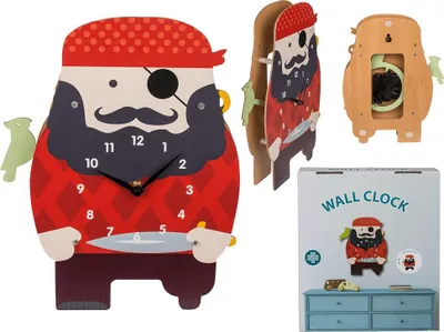 Produktbild von Out of the blue Wanduhr Piratenholz 21x29cm Kinder