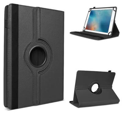 Produktbild von Tablet Hülle für Doogee U9 U10 U11 /Pro Tasche Schutzhülle Case 360 Grad DrehbarFarbe 360 Uni:Schwarz