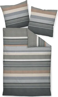 Produktbild von Janine Design Feinbiber Bettwäsche-Garnitur DAVOS 65140 Farbe opalgrau-08 Größe 200X200+2x80x80cm