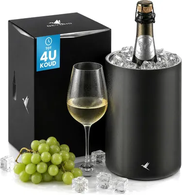 Produktbild von Edelstahl-Weinkühler, Flaschenkühler für Wein, Champagner und Schaumwein – doppelwandiger Champagnerkühler, Getränkekühler