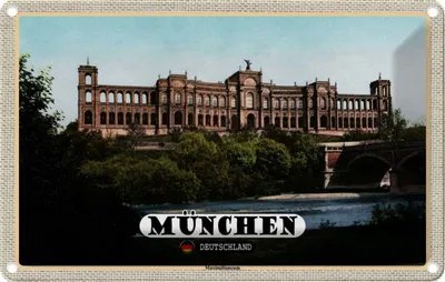 Produktbild von vianmo Blechschild 12x18 cm München Maximilianeum Bildmotiv Reisemotiv Abenteuer Reisen