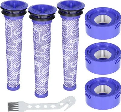 Produktbild von McFilter | Filter-Set 3x Vormotorfilter + 3x Nachmotorfilter passend für Dyson DC58, DC61, DC62, V6, V7, V8 | 965661-01 + 967478-01